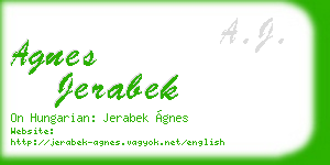 agnes jerabek business card